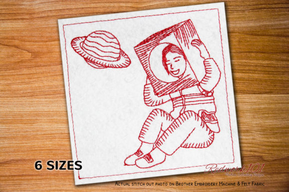 An Astronaut in the Outerspace Redwork Review