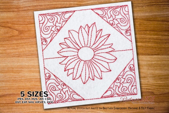 Review: Floral Abstract Design Redwork for Craft Fairs