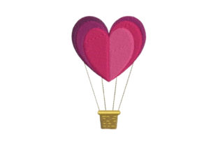 Review: Heart-shaped Hot Air Balloon Embroidery Design